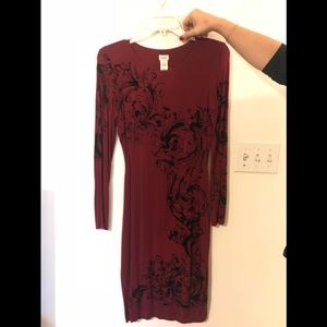 Red long sleeve dress